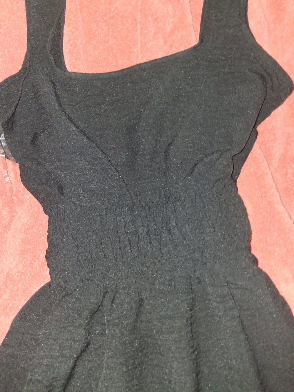 Love Tree Black Smocked-Waist Maxi Dress